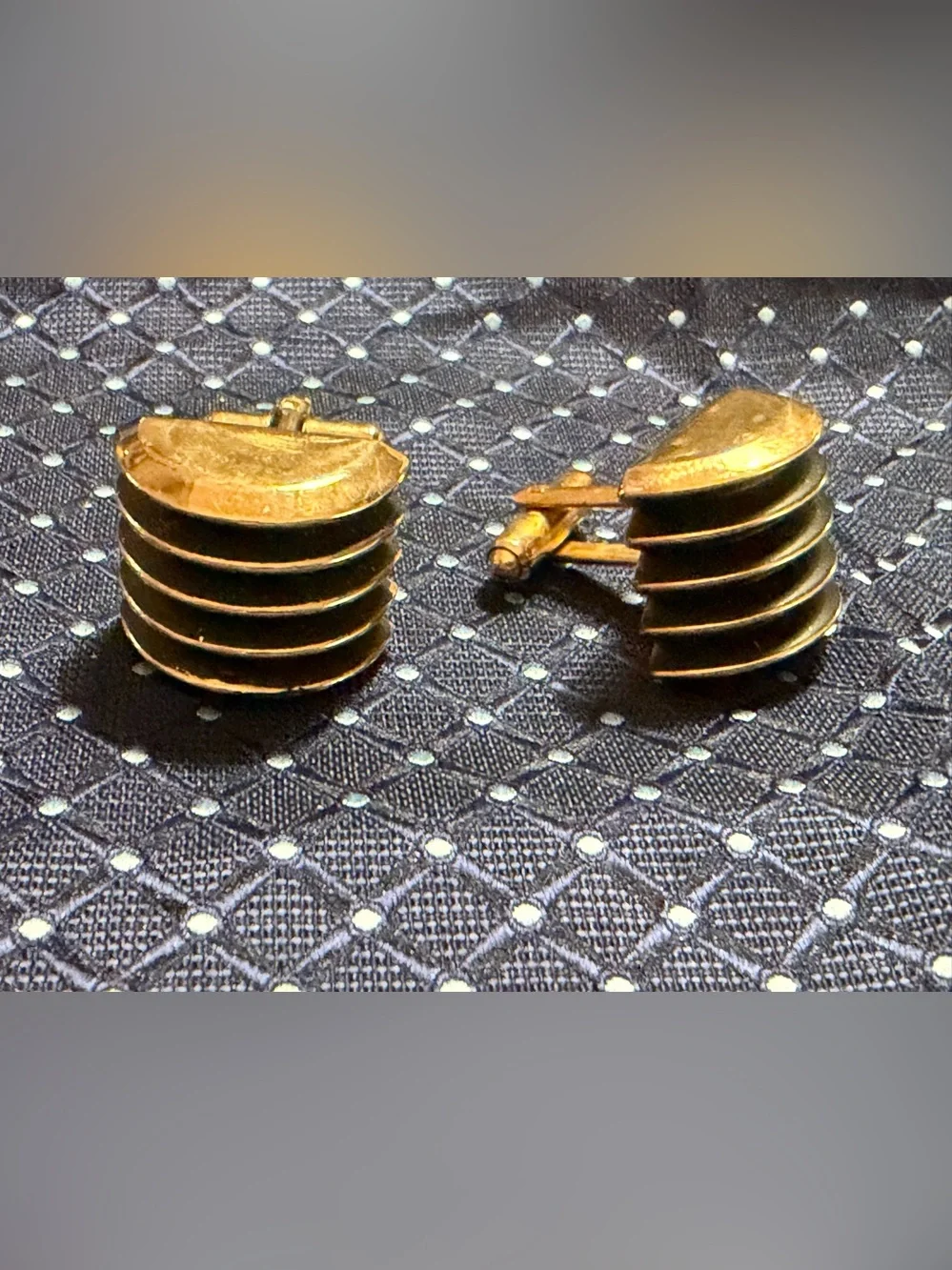 Men's Gold-Tone Layered Disc Cufflinks
